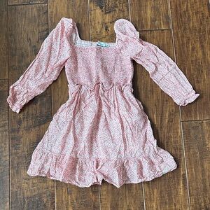 Vineyard Vines Coral Floral Kids Dress with Smocked Bodice